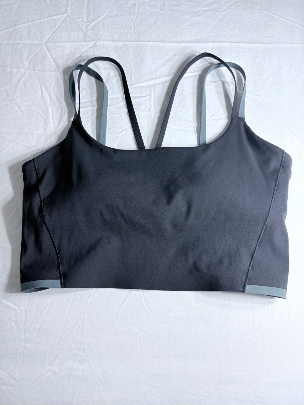 RHONE Black Sports Bra with Gray Trim